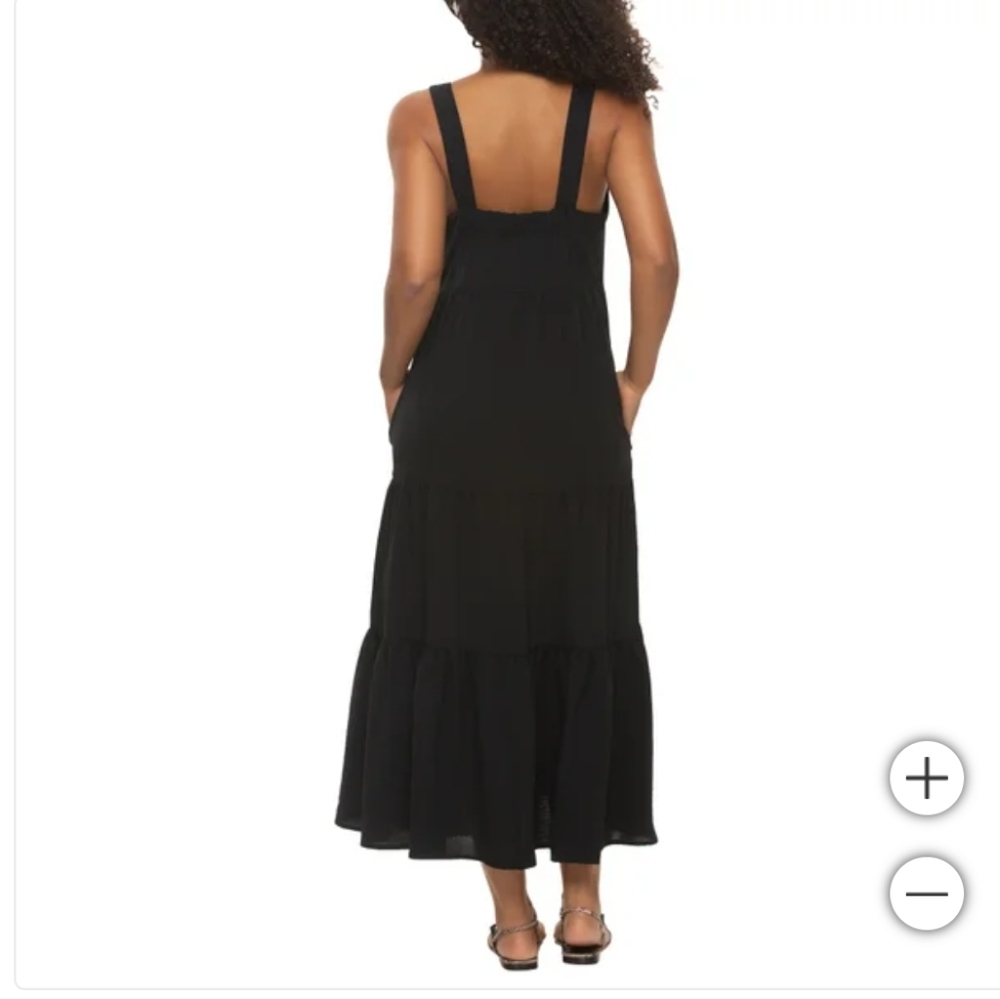 NWT Felina Women's Tiered Maxi Dress Black - Picture 3 of 5